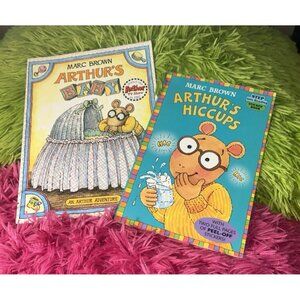 Lot 2 Books Arthur Hiccups W/Sticker by Marc Brown And Arthur’s Baby Paperback